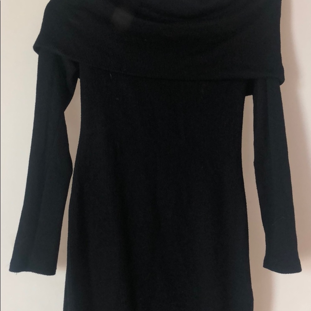 Off the shoulder sweater mini dress